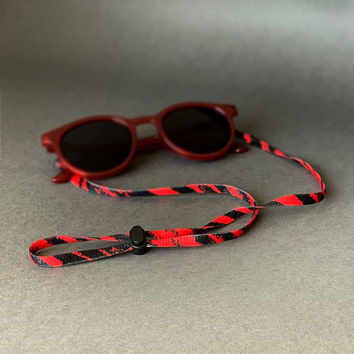 بند عینک مدل اسلیم  طرح مشکی-قرمز